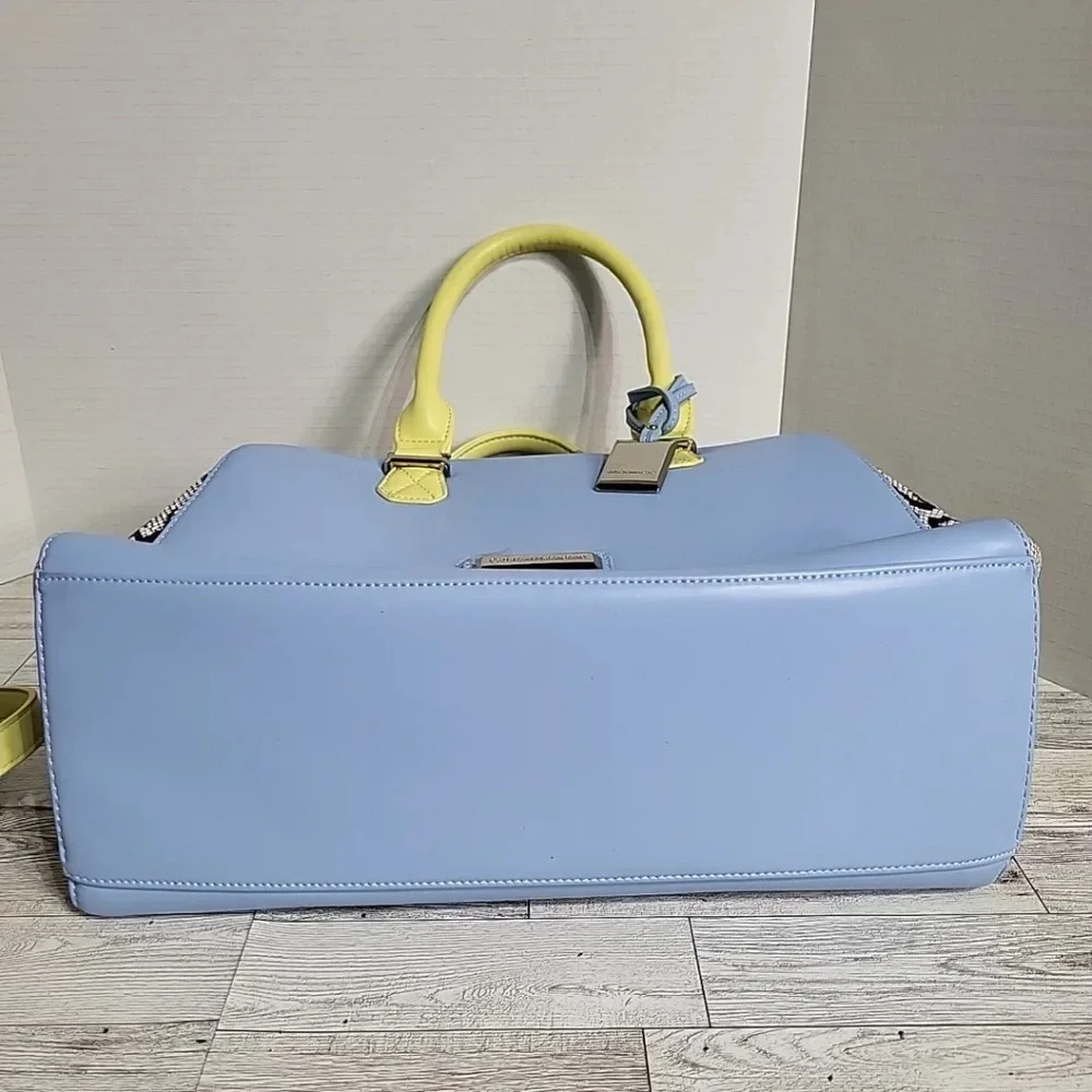 Catherine Malandrino Sky Blue and Yellow Satchel